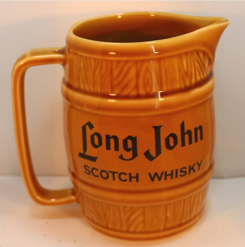 Long John Scotch Whisky Water Jug, Made by West Highland Pottery, Scotland.