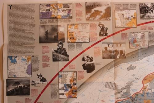 National Geographic Folded Poster of WW2 Europe and Pacific Theaters Dec 1991
