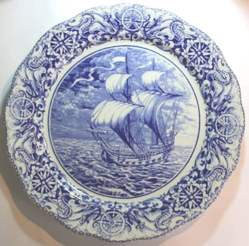 Boch Belgium Galleon Ship Charger Plate
