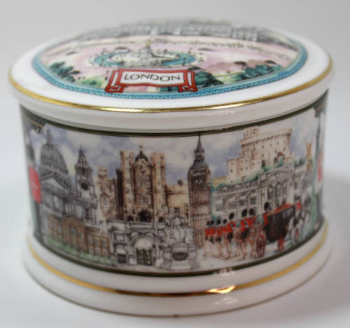 James Sadler "Horseguards" Trinket Dish or Powder Bowl With Lid