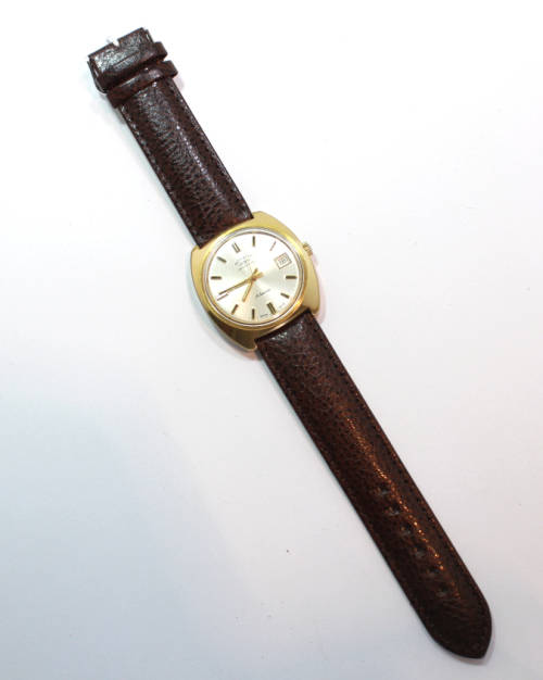 Rotary 21 Jewels Automatic Men`s Gold Plated Wristwatch New Leather Strap