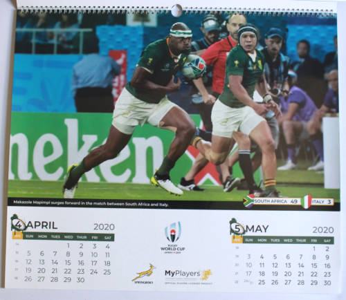 Rare Rugby World Cup 2019 Springboks World Champions Calendar 2020.