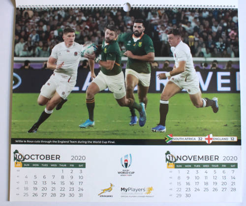 Rare Rugby World Cup 2019 Springboks World Champions Calendar 2020.