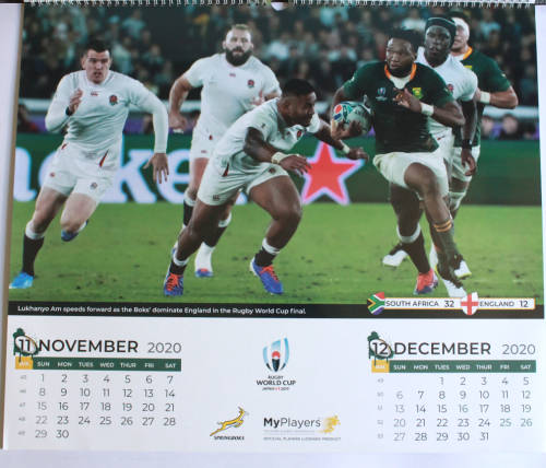 Rare Rugby World Cup 2019 Springboks World Champions Calendar 2020.