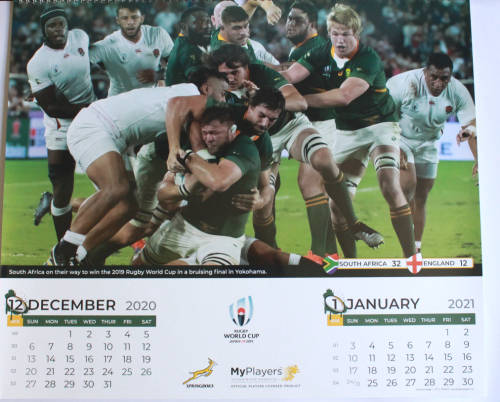 Rare Rugby World Cup 2019 Springboks World Champions Calendar 2020.