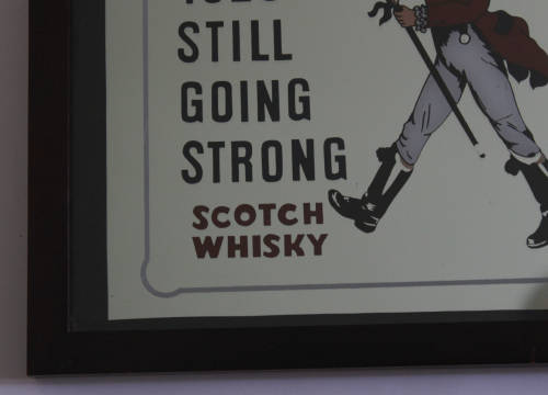 Johnnie Walker Scotch Whisky Bar Mirror in Black Frame