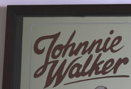 Johnnie Walker Scotch Whisky Bar Mirror in Black Frame