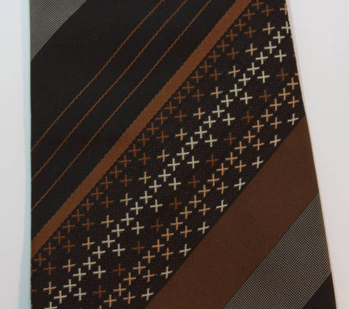 Dark Brown Striped Pattern Classic Necktie by Trevira
