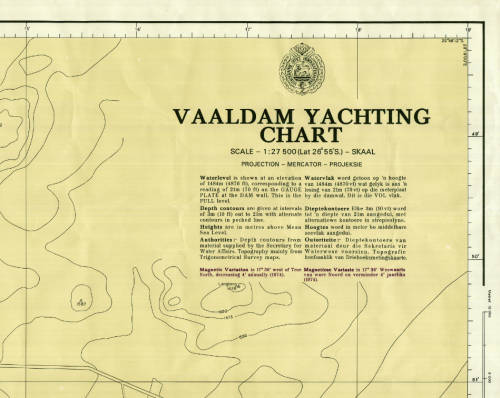 Vaal Dam Yachting Chart 1974 SAN 2051 Poster Map Digital Download