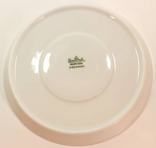 Set of Four Rosenthal Studio Linie `Corinth` Pattern by Tapio Wirkkala Bouillon Cups and Underplates