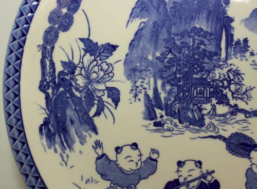 Imperial Imari Blue and White Large Decorative Wall Plate