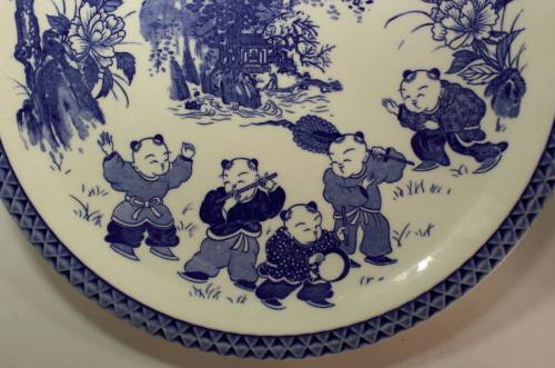 Imperial Imari Blue and White Large Decorative Wall Plate