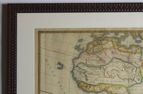 Framed Reproduction Print of map L`Afrique Dresee By Robert de Vaugondy 1756