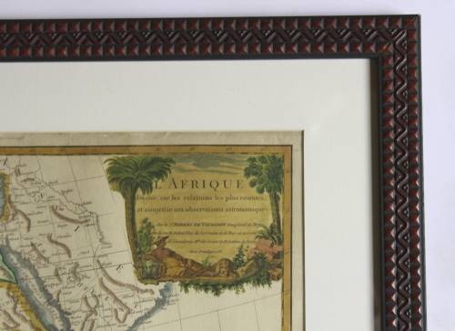 Framed Reproduction Print of map L`Afrique Dresee By Robert de Vaugondy 1756