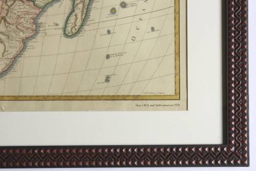 Framed Reproduction Print of map L`Afrique Dresee By Robert de Vaugondy 1756