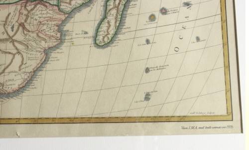 Framed Reproduction Print of map L`Afrique Dresee By Robert de Vaugondy 1756