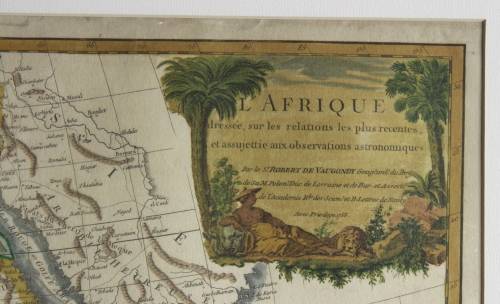 Framed Reproduction Print of map L`Afrique Dresee By Robert de Vaugondy 1756
