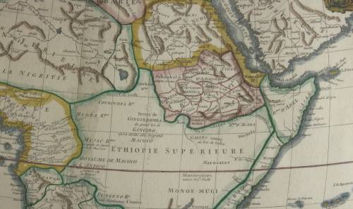 Framed Reproduction Print of map L`Afrique Dresee By Robert de Vaugondy 1756