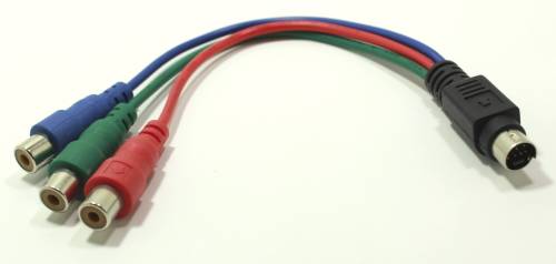 7 Pin S-Video Male to RCA x3 Female RGB Jacks 0.2m Cable