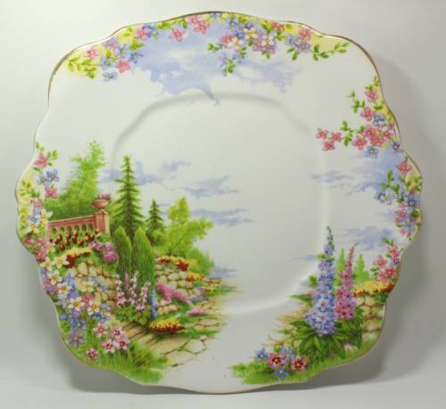 Royal Albert Bone China `Kentish Rockery` Handled Cake Plate