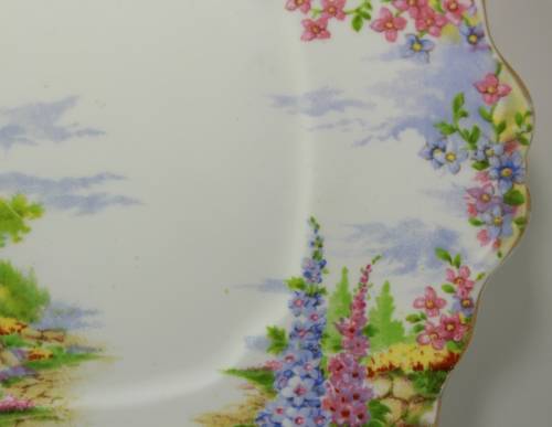 Royal Albert Bone China `Kentish Rockery` Handled Cake Plate