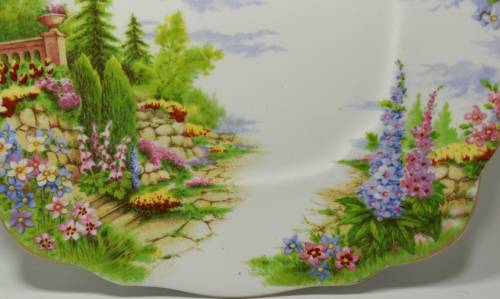 Royal Albert Bone China `Kentish Rockery` Handled Cake Plate