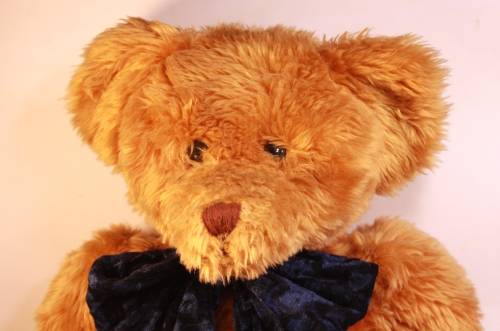 Beautiful Large Golden Brown Teddy Bear With Bowtie