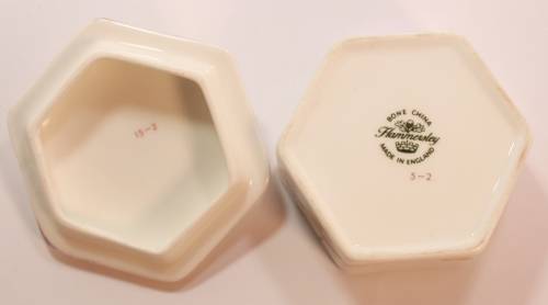 Hammersley Bone China Hexagonal Small Trinket Bowl with Lid