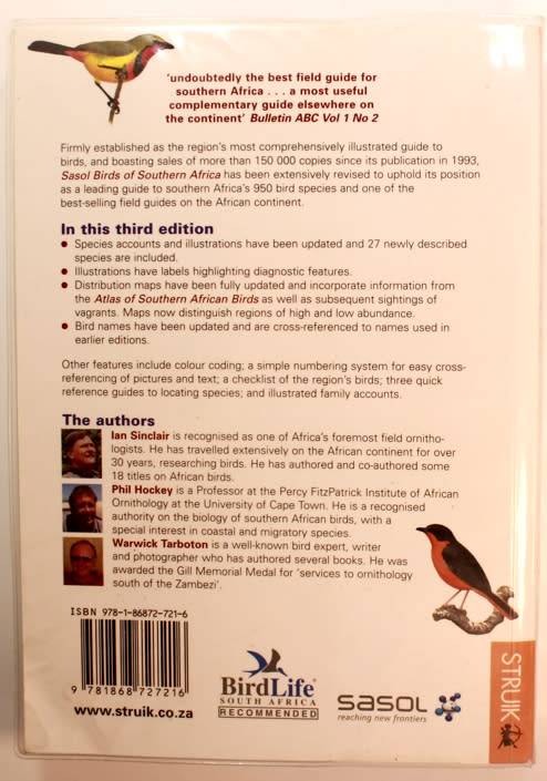 Sasol Birds of Southern Africa Softcover Book Third Edition