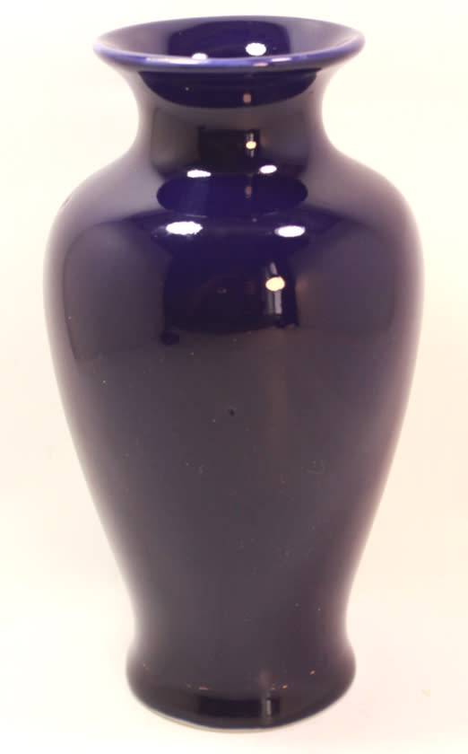 Dark Blue Porcelain Bud Vase Floral Pattern.
