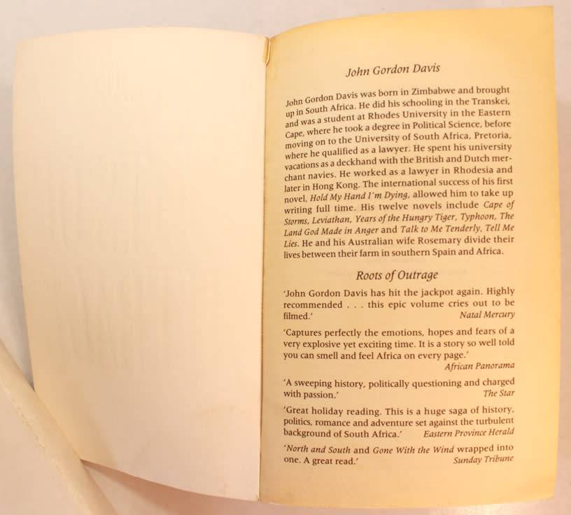 Roots Of Outrage by John Gordon Davis Softcover Book