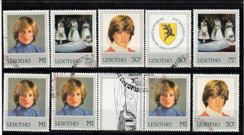 LESOTHO MIXED LOT OF DIANA FINE USED LOT