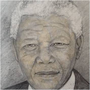 A3 Size Original Unframed Pencil Portrait of Nelson Mandela directly from Artist (Yvette Vorster)