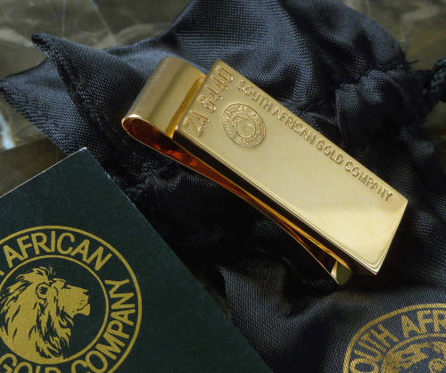 South African Gold Company 24 Karat Gold Bar Money Clip Great Unisex Gift Idea!!!