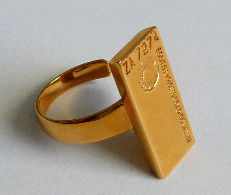 Gorgeous South African Gold Company `Gold Bullion Collection` 24Kt Gold Bar Ring - Great Gift Idea!!