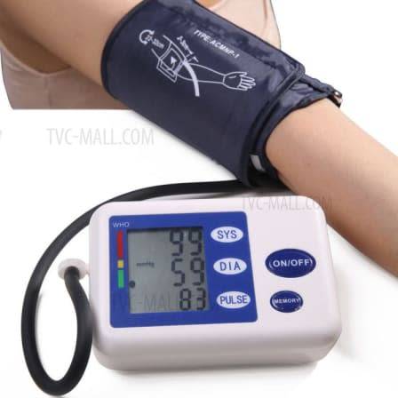 Fully Automatic LCD Digital Upper Arm Style Blood Pressure Monitor Care Health white