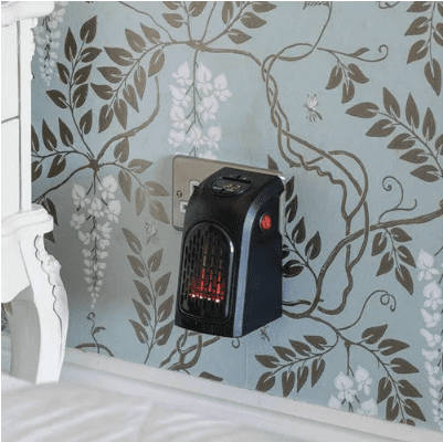 400W Winter Portable Wall-Outlet Electric Heater Warm Heating Fan Silent