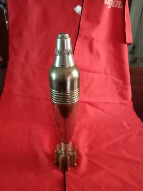 Rhodesian OP Hurricane "Chimurenga war ornament" brassed and defused non functional mortar shell