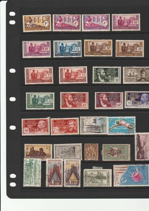 3 Prinz Pages French Colonies Africa Americas Oceania MH & Used HINGED Cameroun Senegal France Libre