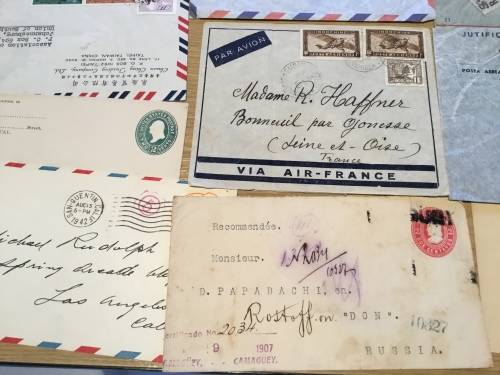 Postal History Cover LOT 31 Items Argentina Indochina USA GB Cabo Verde Denmark Malaya Singapore