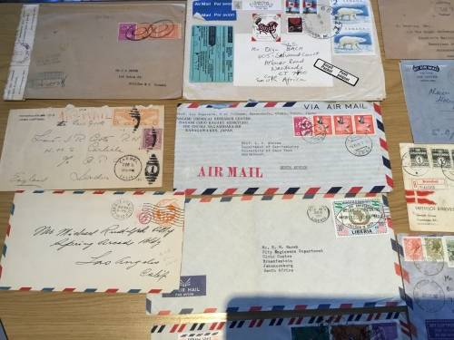 Postal History Cover LOT 31 Items Argentina Indochina USA GB Cabo Verde Denmark Malaya Singapore
