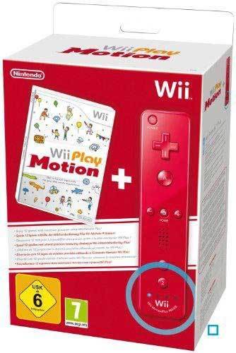 WII PLAY MOTION GAME + RED WII REMOTE WITH BUILTIN MOTION SENSOR BUNDLE GAME FOR WII