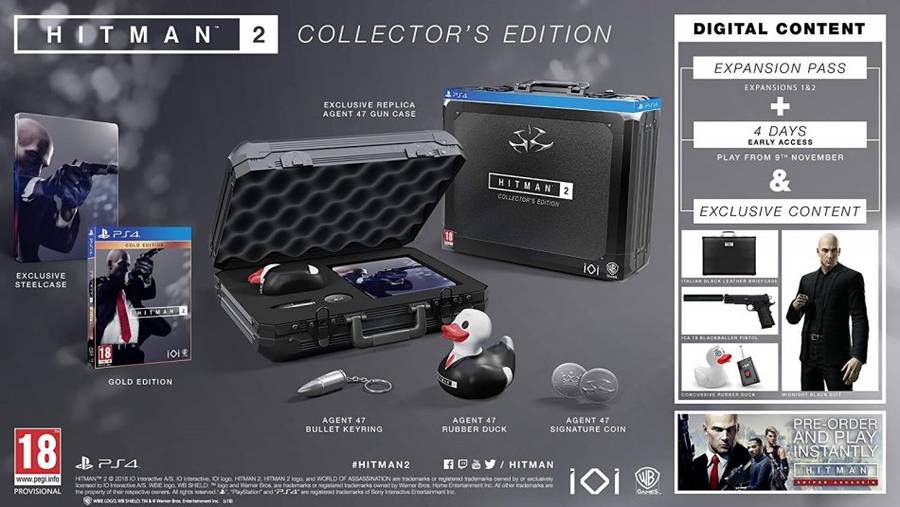 HITMAN 2 COLLECTOR`S EDITION GAME FOR PS4 / BRAND NEW SEALED