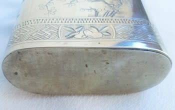 Antique Chinese/South East Asian white metal opium pipe