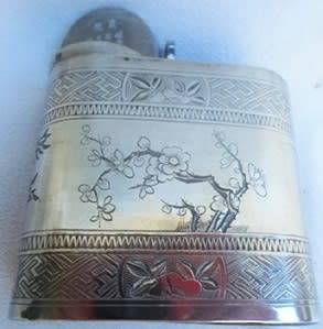 Antique Chinese/South East Asian white metal opium pipe