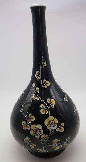 Rare! 1967 Royal Delft (De Porceleyne Fles) BLACK 'scratch' Large Vase