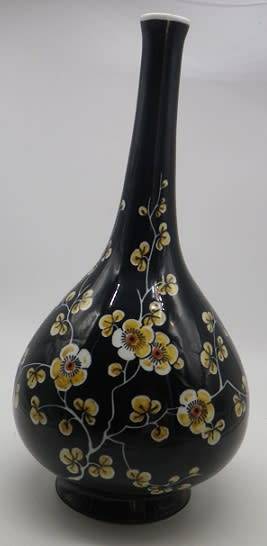 Rare! 1967 Royal Delft (De Porceleyne Fles) BLACK 'scratch' Large Vase