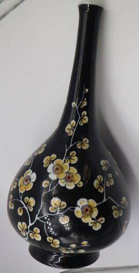 Rare! 1967 Royal Delft (De Porceleyne Fles) BLACK 'scratch' Large Vase