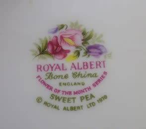FOR RICKLEE ONLY PLEAS!! ROYAL ALBERT FLOWER OF THE MONTH SERIES. APRIL "SWEET PEA'