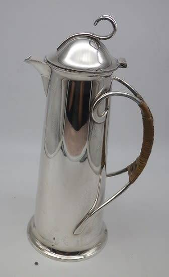 Antique George Unite Birmingham silver plated EPNS slender coffee pot Reg no: 536712